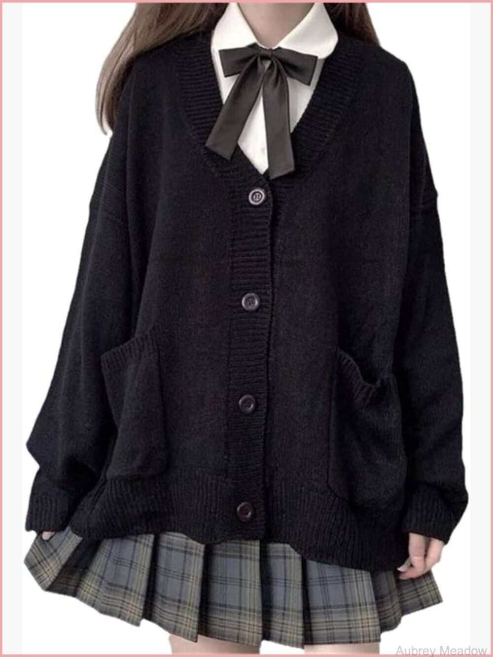 Kawaii JK Knitted Cardigan Long Sleeve Button Down School Uniform Jacket Cute